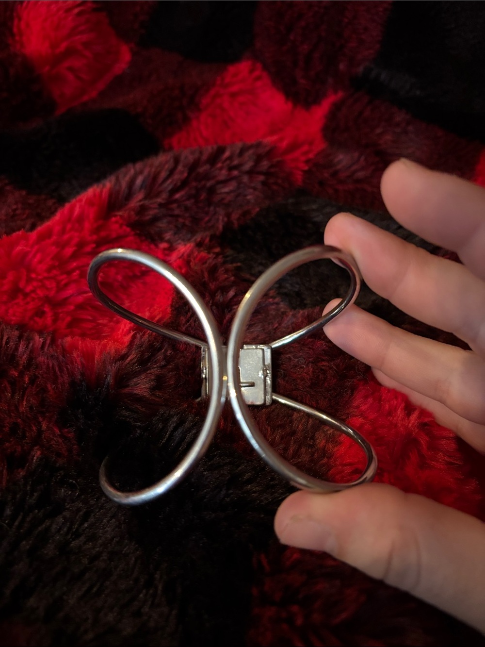Silver Double-Loop Cuff Bracelet - Picture 5 of 6